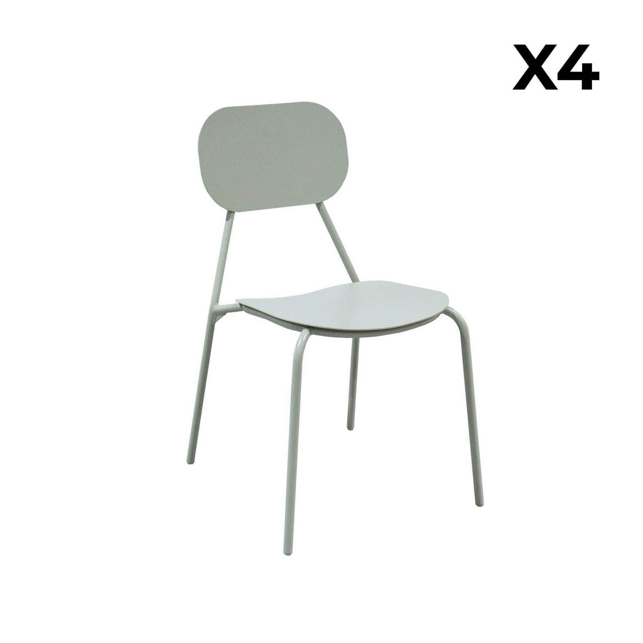 sweeek - Lot de 4 chaises de jardin aluminium gris - Avelia | sweeek - Image 3