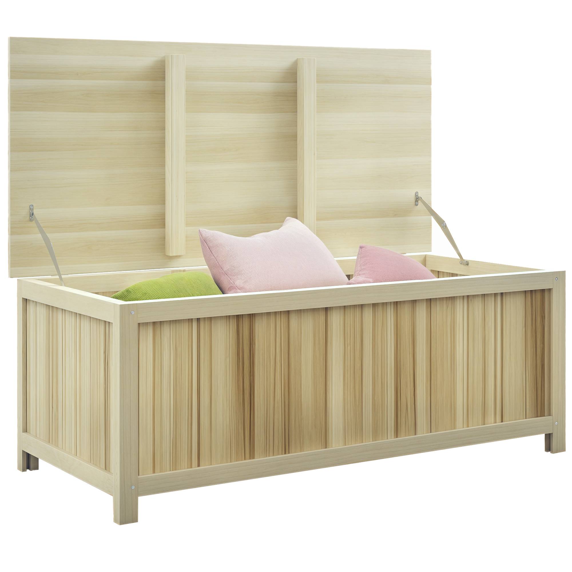 Coffre de rangement jardin en bois 172L avec vérins, pour l'extérieur - 120L x 55l x 45H cm - Image 1