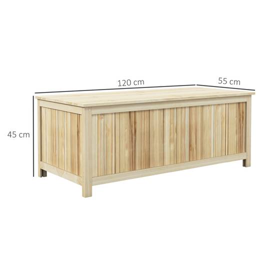 Coffre de rangement jardin en bois 172L avec vérins, pour l'extérieur - 120L x 55l x 45H cm - Image 5