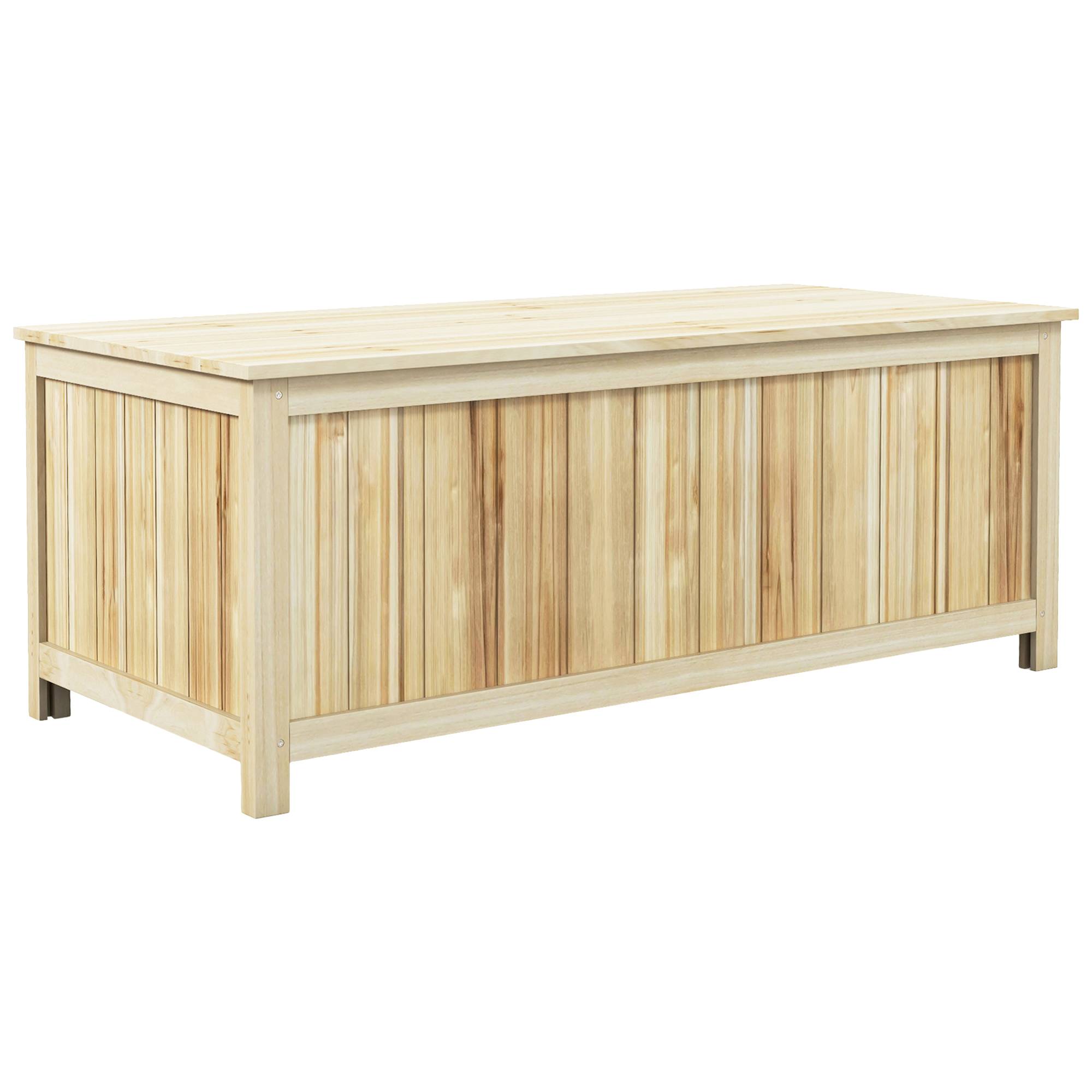 Coffre de rangement jardin en bois 172L avec vérins, pour l'extérieur - 120L x 55l x 45H cm - Image 2
