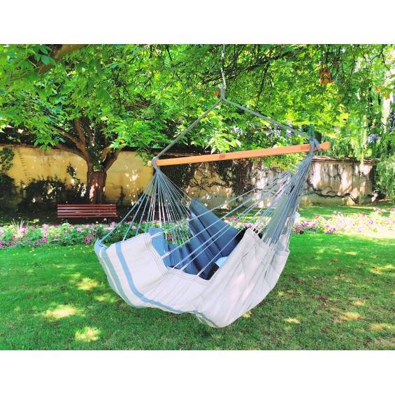 Jobek - Chaise Hamac KONFORT 225x130 cm en Polypropylène molletonnée Anthracite taupe certifié FSC 100% JOBEK - Image 3
