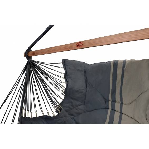 Jobek - Chaise Hamac KONFORT 225x130 cm en Polypropylène molletonnée Anthracite taupe certifié FSC 100% JOBEK - Image 2