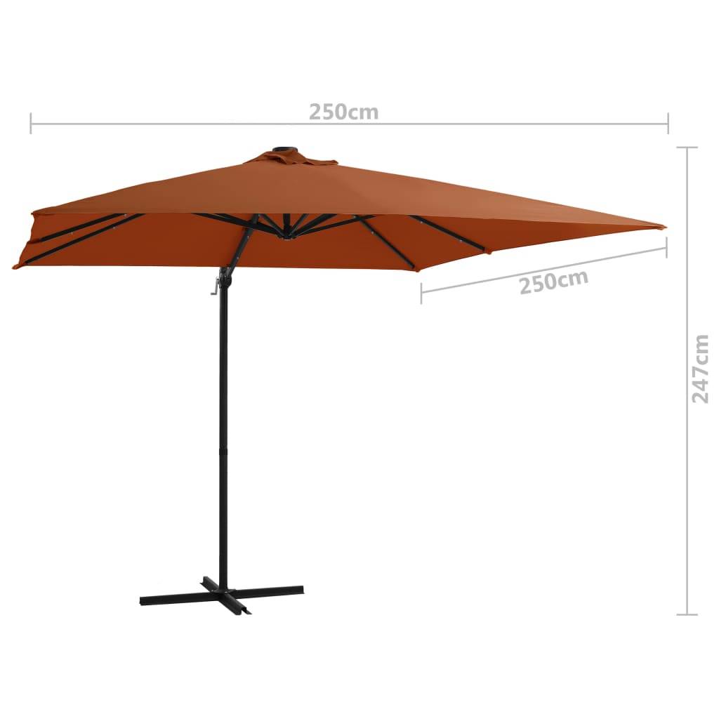 Helloshop26 - Parasol mobilier de jardin déporté avec lumières led 250 x 250 cm orange - Image 8