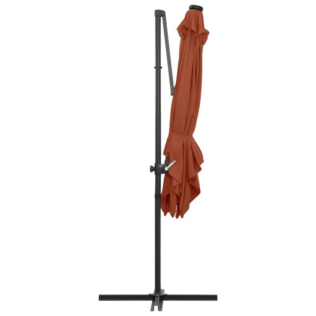 Helloshop26 - Parasol mobilier de jardin déporté avec lumières led 250 x 250 cm orange - Image 5