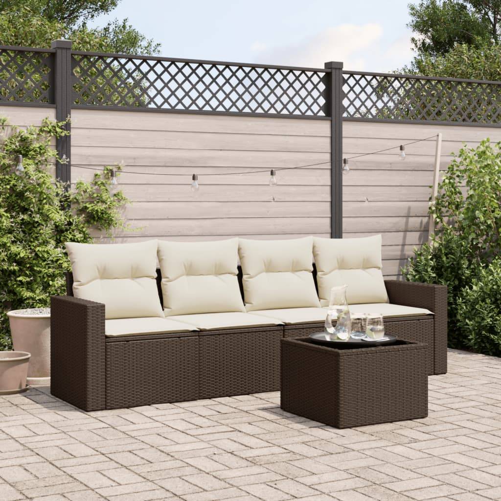 ComfortXL - Salon de Jardin 4 Places avec Coffres de Rangement en Poly Rotin Marron et Table Basse pour Extérieur – ComfortXL Outdoor Living - Image 1