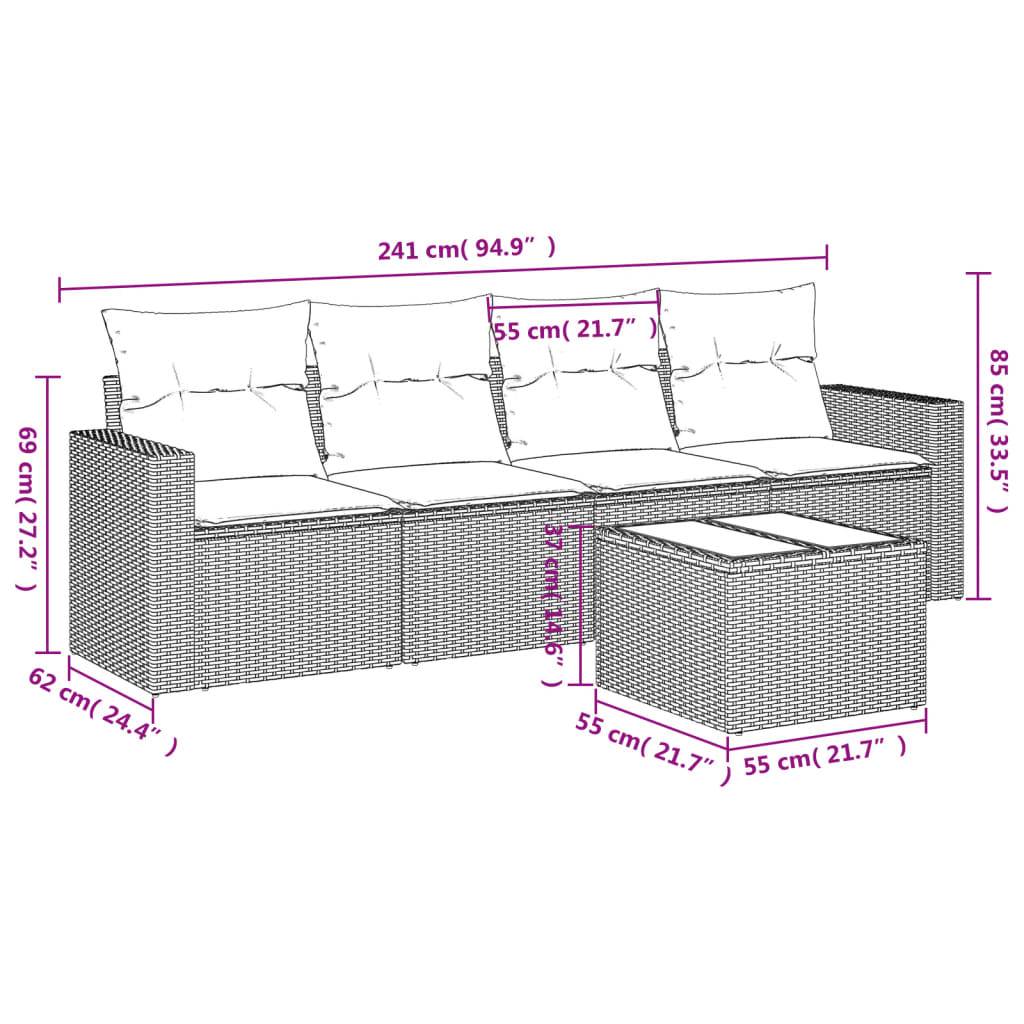 ComfortXL - Salon de Jardin 4 Places avec Coffres de Rangement en Poly Rotin Marron et Table Basse pour Extérieur – ComfortXL Outdoor Living - Image 3