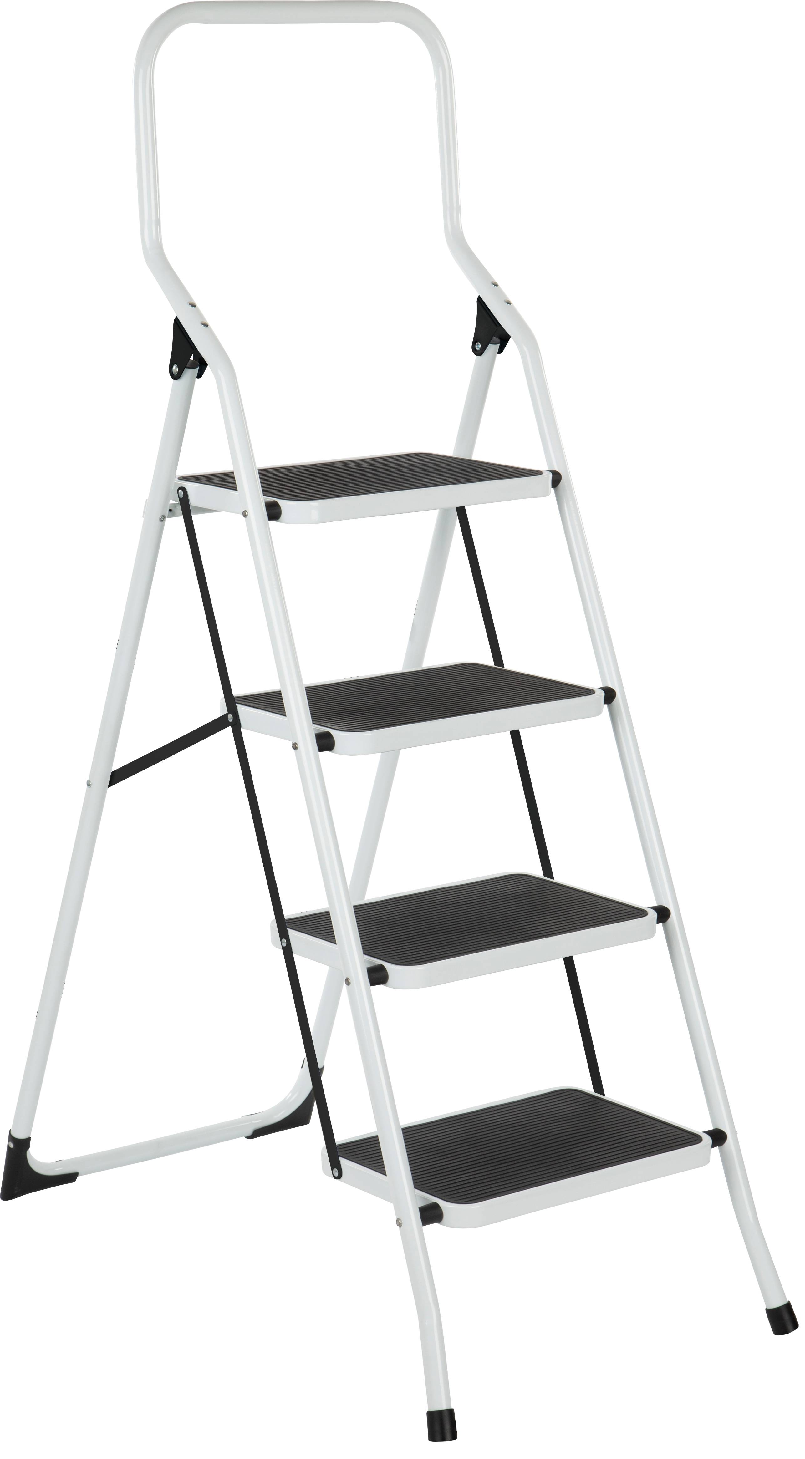 Escabeau 4 marches acier avec marches extra larges antidérapantes - ESCALO - Image 1