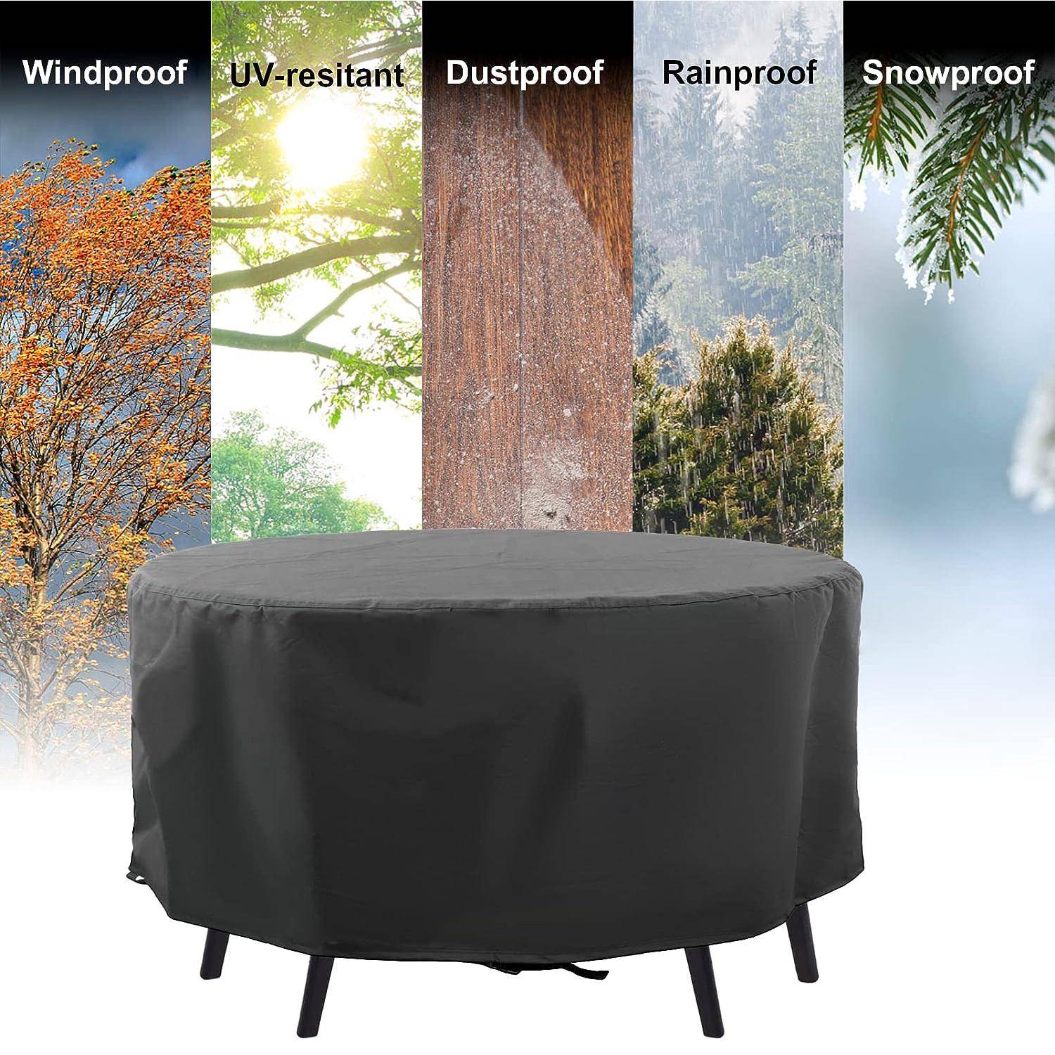 IntiMeg - Housse salon de jardin, Oxford Housse de Protection Salon de Jardin Housse Table Bâche Salon de Jardin Imperméable Résistant à la Vent , 185x110 cm - Image 2
