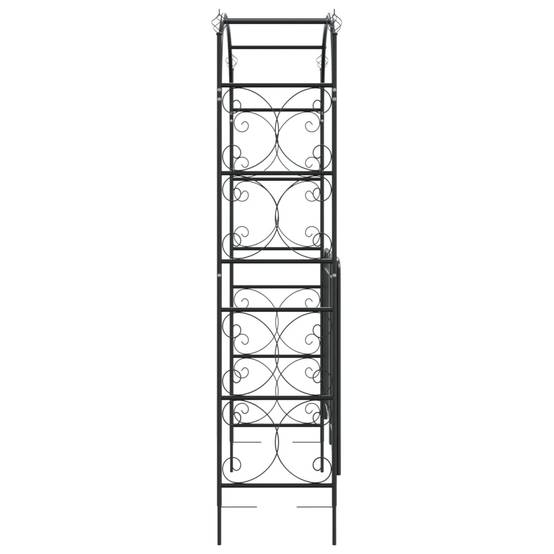 Arche Jardin avec Portillon Acier Verrouillable Tonnelle Entrée Séparation 108x235 Noir - ComfortXL Outdoor Living - Image 4