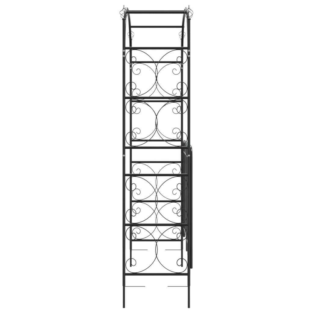 Arche Jardin avec Portillon Acier Verrouillable Tonnelle Entrée Séparation 108x235 Noir - ComfortXL Outdoor Living - Image 4