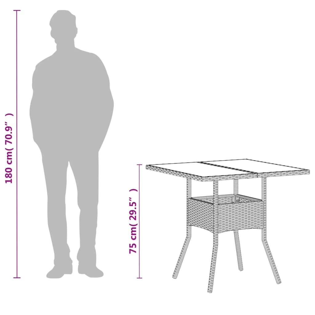 ComfortXL - Table de Jardin Carrée Blanche 80x80cm pour 2 à 4 Personnes, Polyrotin et Dessus Verre – ComfortXL Outdoor Living - Image 7