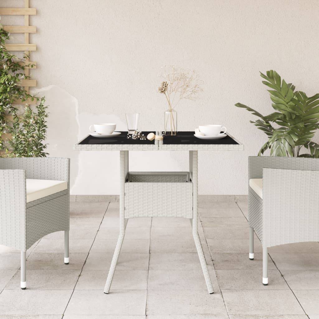 ComfortXL - Table de Jardin Carrée Blanche 80x80cm pour 2 à 4 Personnes, Polyrotin et Dessus Verre – ComfortXL Outdoor Living - Image 3