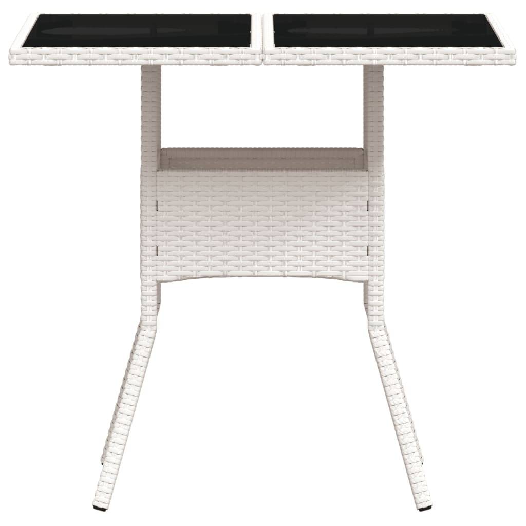 ComfortXL - Table de Jardin Carrée Blanche 80x80cm pour 2 à 4 Personnes, Polyrotin et Dessus Verre – ComfortXL Outdoor Living - Image 5
