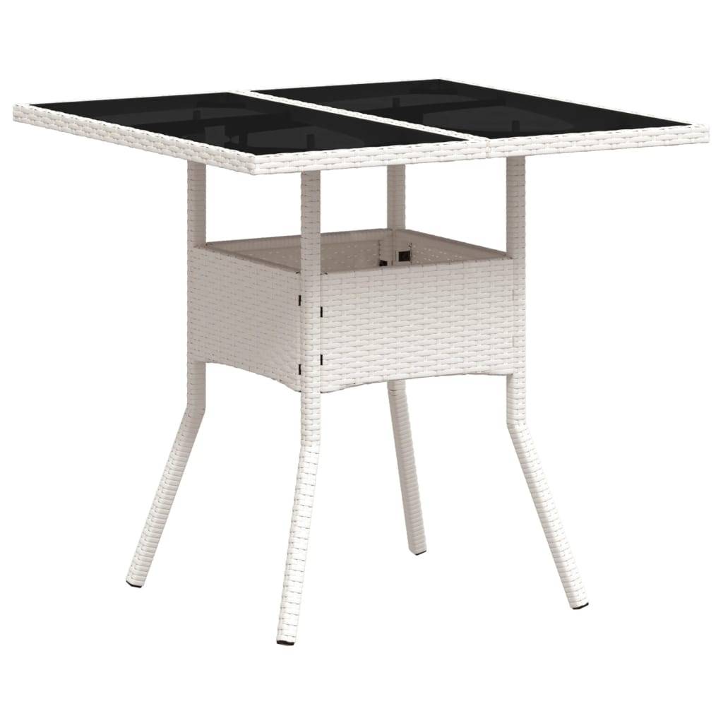 ComfortXL - Table de Jardin Carrée Blanche 80x80cm pour 2 à 4 Personnes, Polyrotin et Dessus Verre – ComfortXL Outdoor Living - Image 2