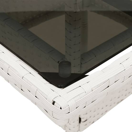 ComfortXL - Table de Jardin Carrée Blanche 80x80cm pour 2 à 4 Personnes, Polyrotin et Dessus Verre – ComfortXL Outdoor Living - Image 10