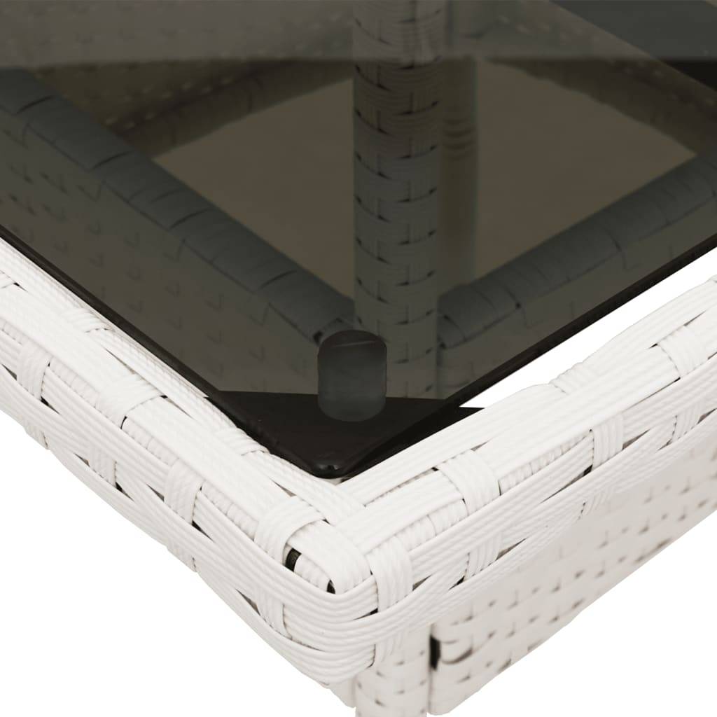 ComfortXL - Table de Jardin Carrée Blanche 80x80cm pour 2 à 4 Personnes, Polyrotin et Dessus Verre – ComfortXL Outdoor Living - Image 10