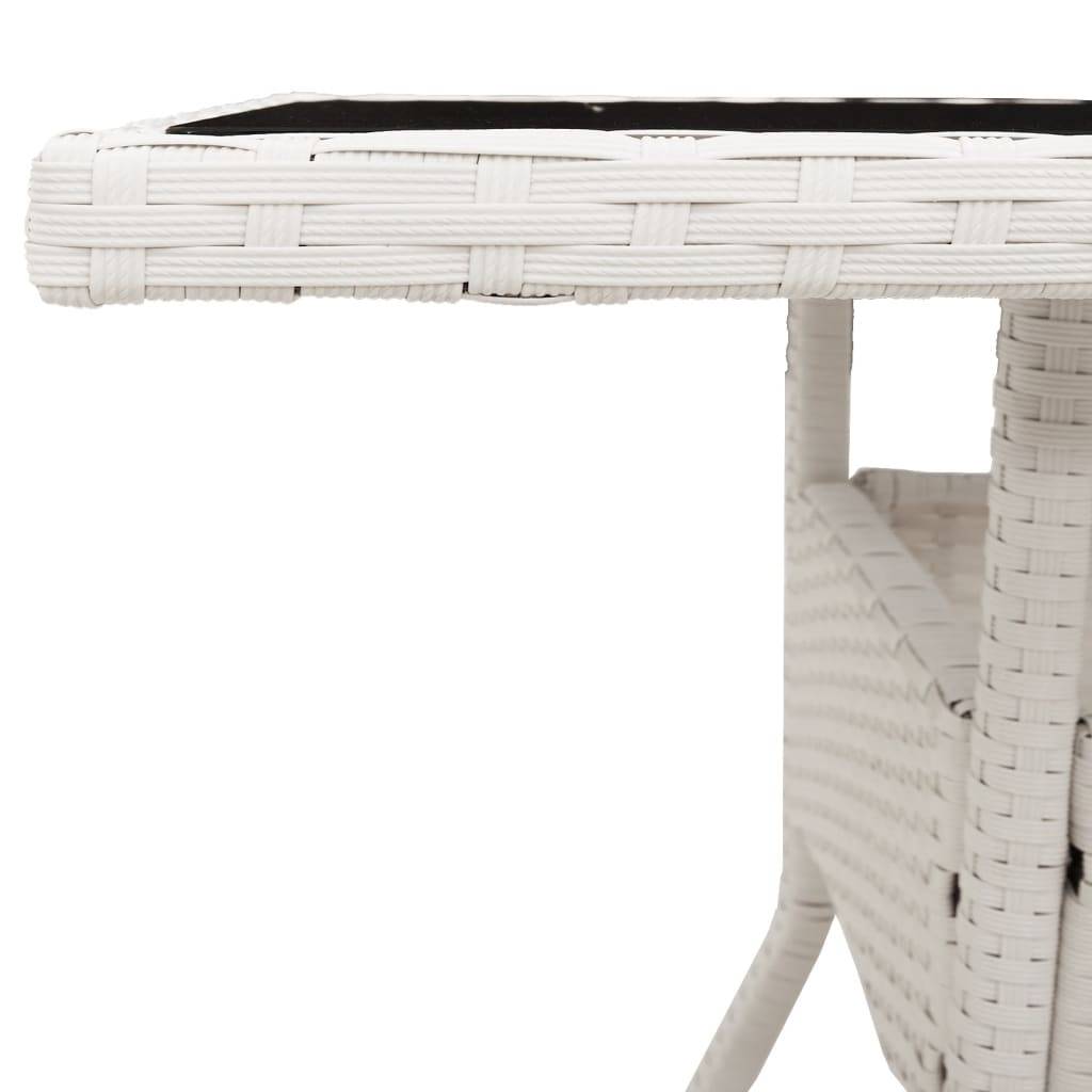 ComfortXL - Table de Jardin Carrée Blanche 80x80cm pour 2 à 4 Personnes, Polyrotin et Dessus Verre – ComfortXL Outdoor Living - Image 9