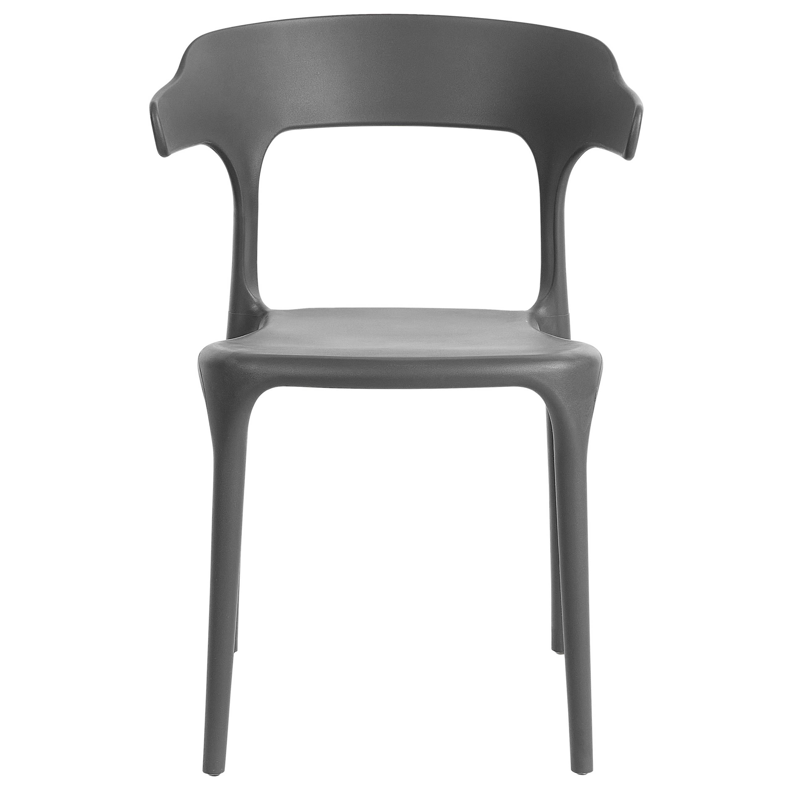 Beliani - Lot 4 Chaises de Salle à Manger Gris Foncé en Plastique Empilables à Demi Accoudoirs pour Intérieur et Extérieur Design Moderne - Image 5