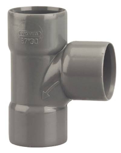 Té pied de biche PVC double Femelle 87°30 D100 - WAVIN - 3026023
