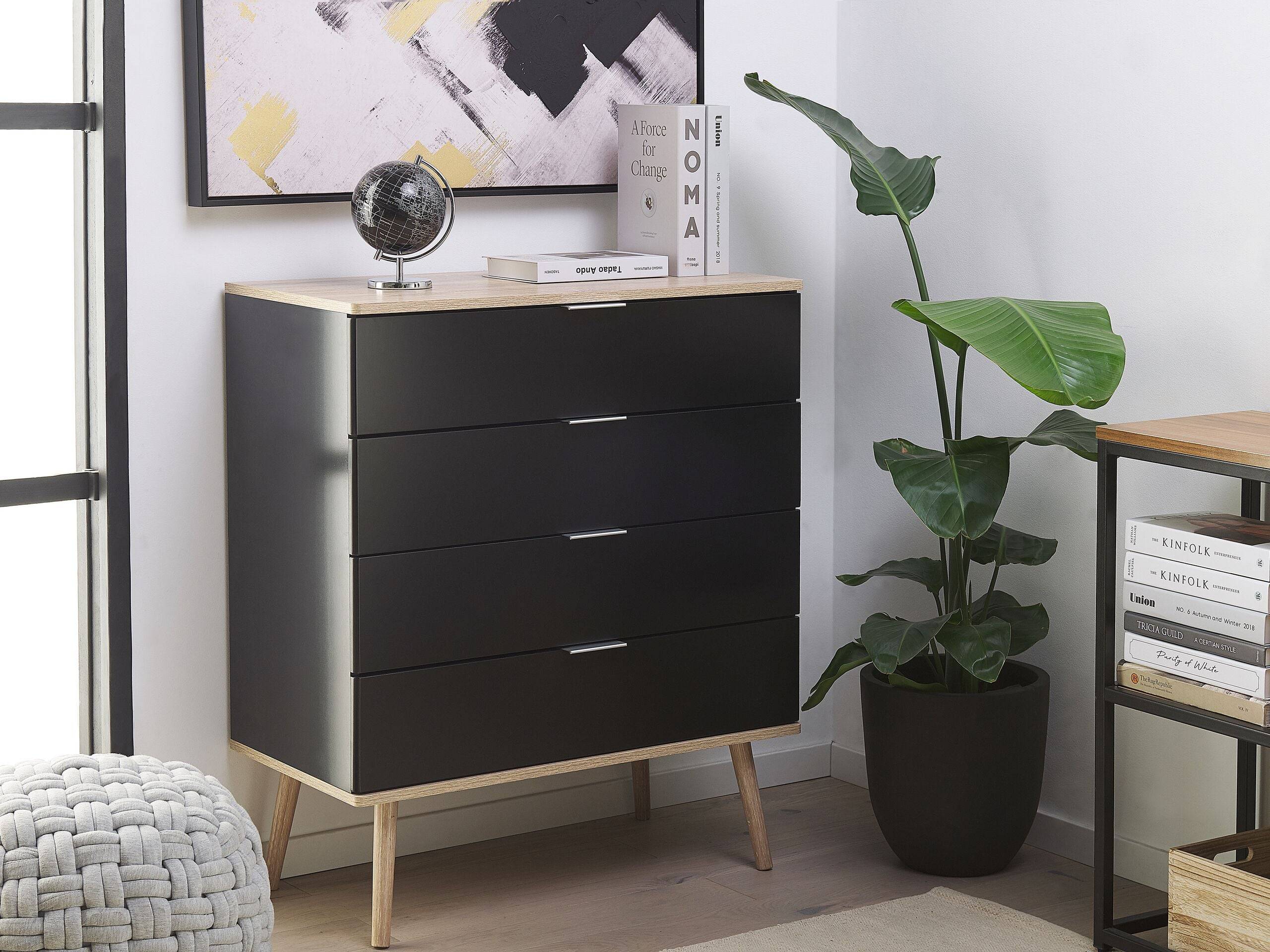 Beliani - Commode MDF Noir WALPI - 79x40x93- Beliani - Image 1