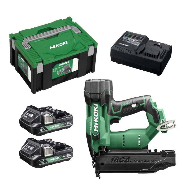 Cloueur de finition HIKOKI NT1850DAWXZ 18V BRUSHLESS 16/50mm gauge 18 + 2 batt 2,0Ah + chargeur avec accessoires Hikoki - Image 1