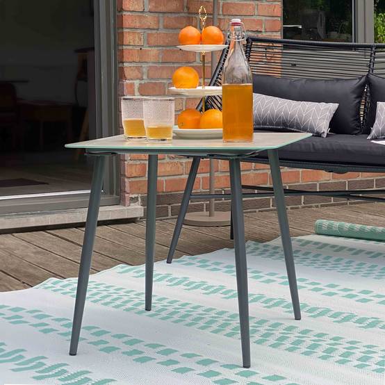 Oviala - Grande table basse de jardin en acier gris Costa Rica - Oviala - Image 2
