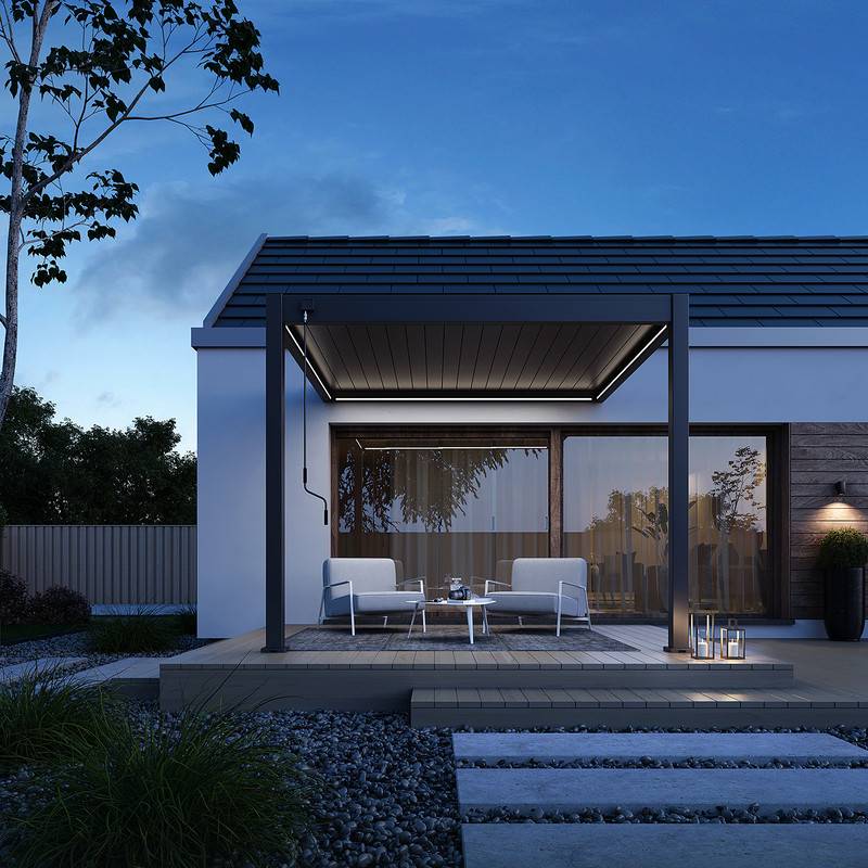 Ombrea - Kit LED Pergola Bioclimatique adossée 3x3M - Image 3