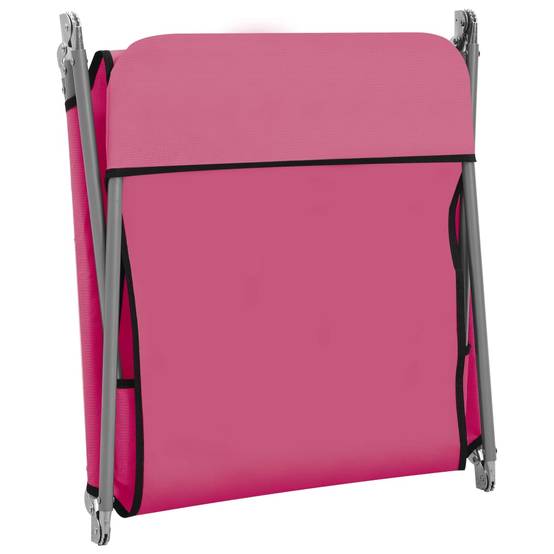 Maison Chic - Lot de 2 Bain de soleil pliables - Transats - Chaises longues Acier et tissu Rose - MEUBLE PRO - Image 6