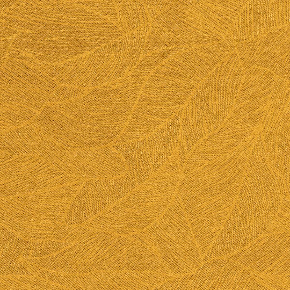 Atmosphera - Lot de 2 Rideaux à  œillets Occultant Ocre Feuille en relief 140 x 260 cm - Image 4
