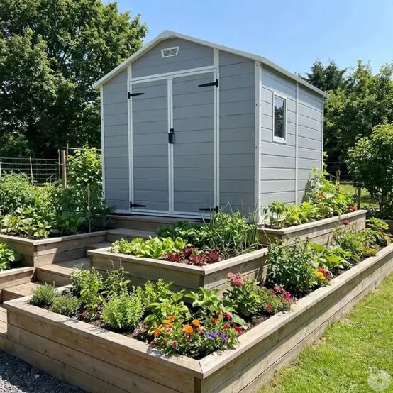 Abri de jardin Lys en plastique hauteur 222 cm - 2 portes 4,18m² - Image 2