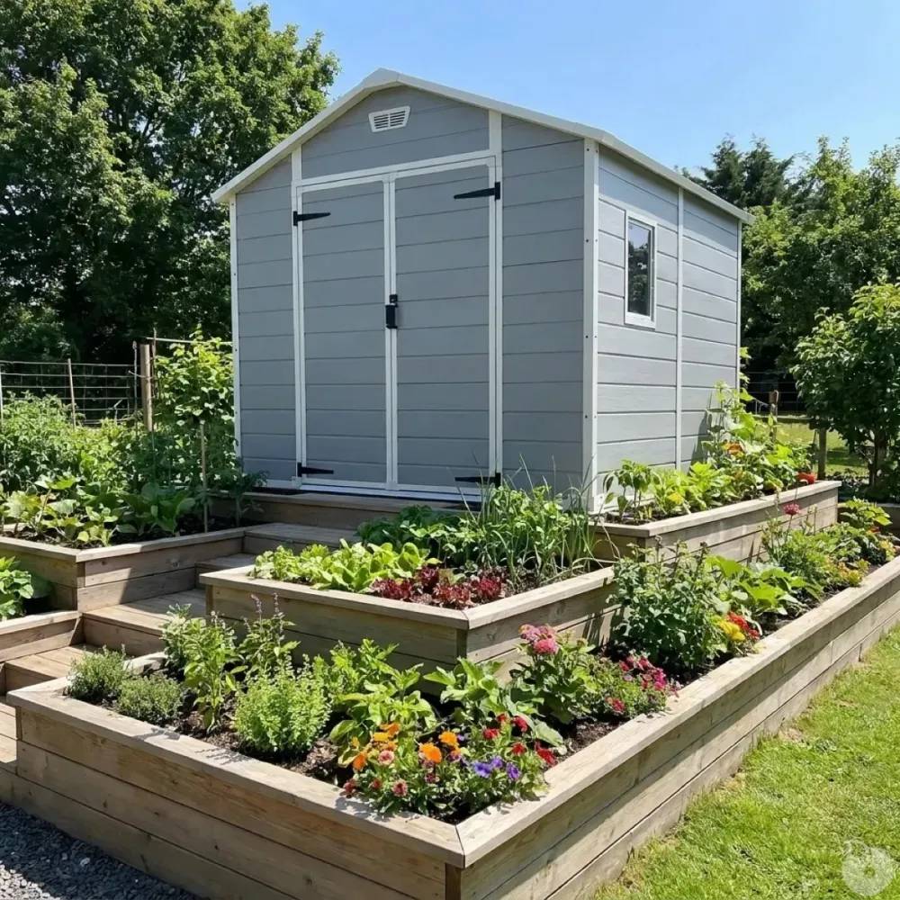 Abri de jardin Lys en plastique hauteur 222 cm - 2 portes 4,18m² - Image 2