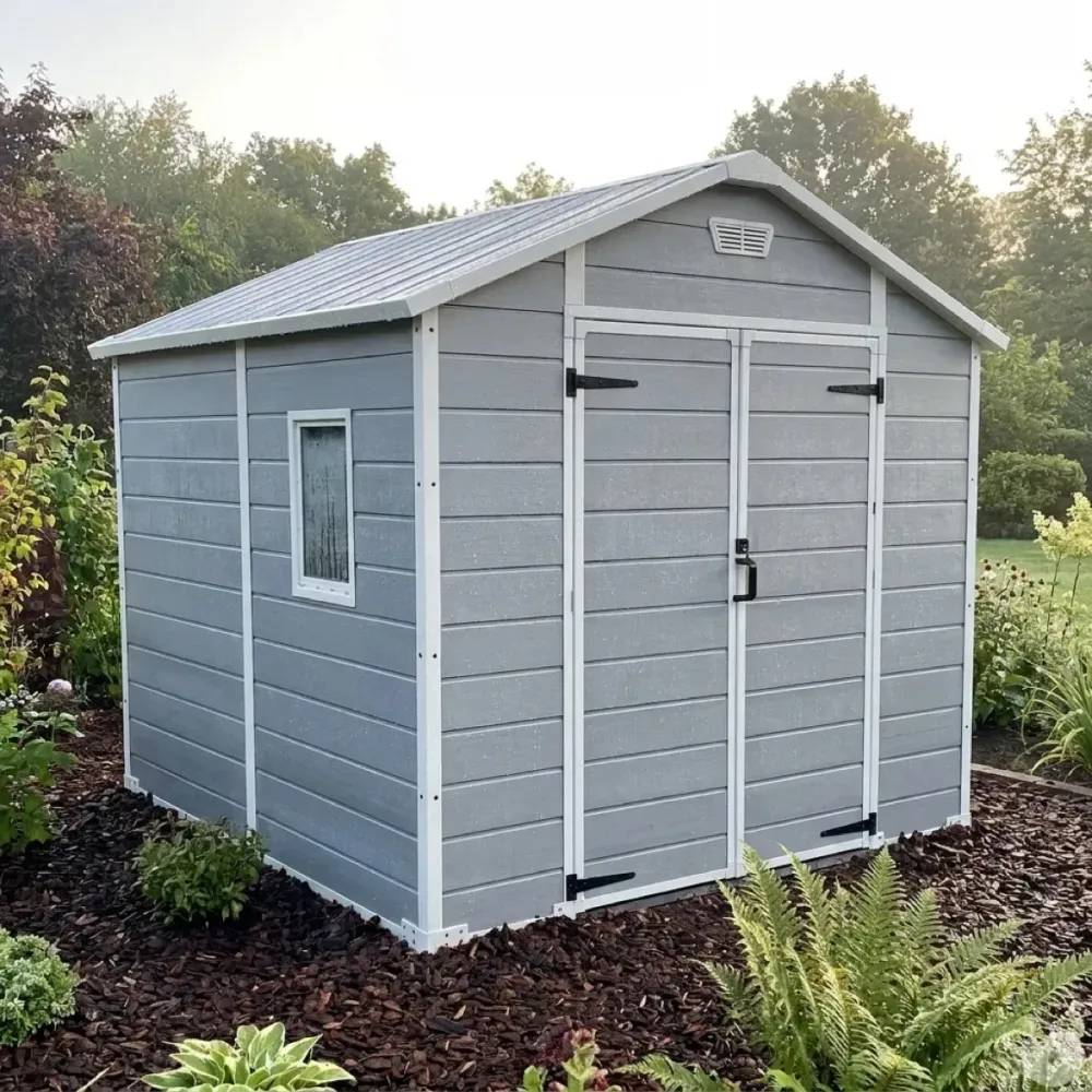 Abri de jardin Lys en plastique hauteur 222 cm - 2 portes 4,18m² - Image 8