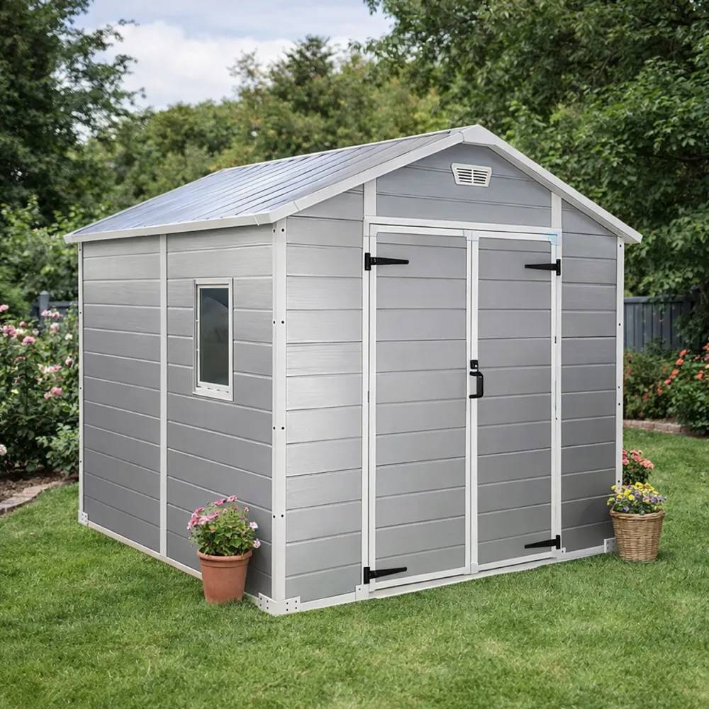 Abri de jardin Lys en plastique hauteur 222 cm - 2 portes 4,18m² - Image 1