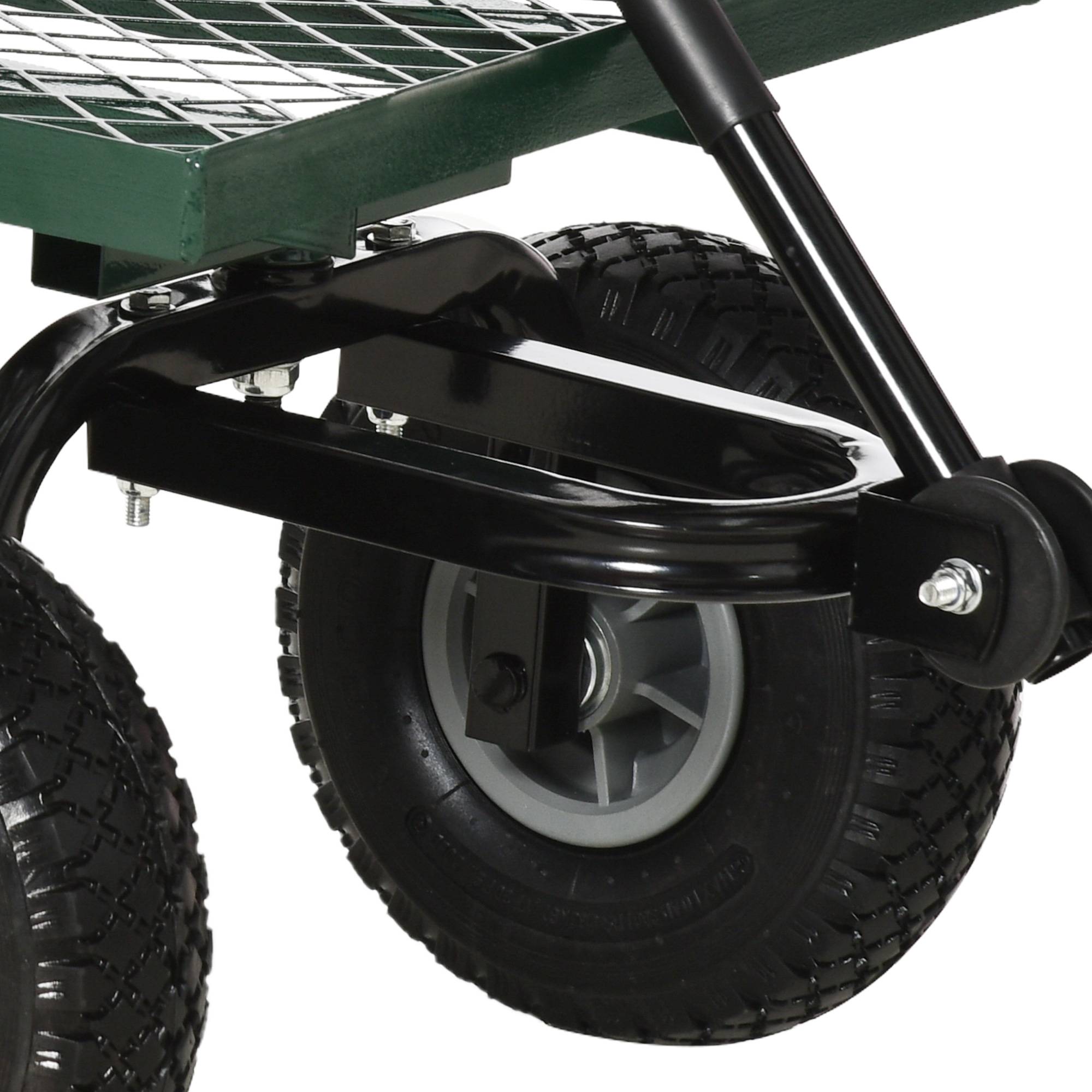 ComfortXL - Chariot de jardin en acier 94 x 48,5 x 100 cm noir et vert charge 150 kg tout-terrain - ComfortXL Outdoor Living - Image 10