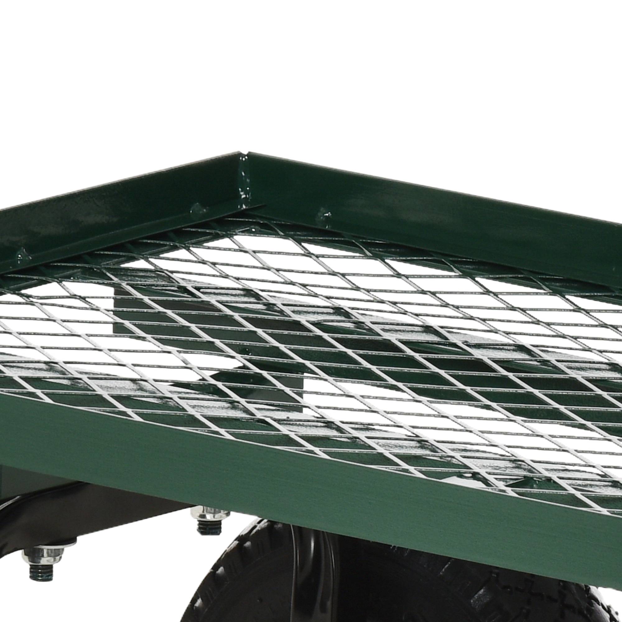 ComfortXL - Chariot de jardin en acier 94 x 48,5 x 100 cm noir et vert charge 150 kg tout-terrain - ComfortXL Outdoor Living - Image 9