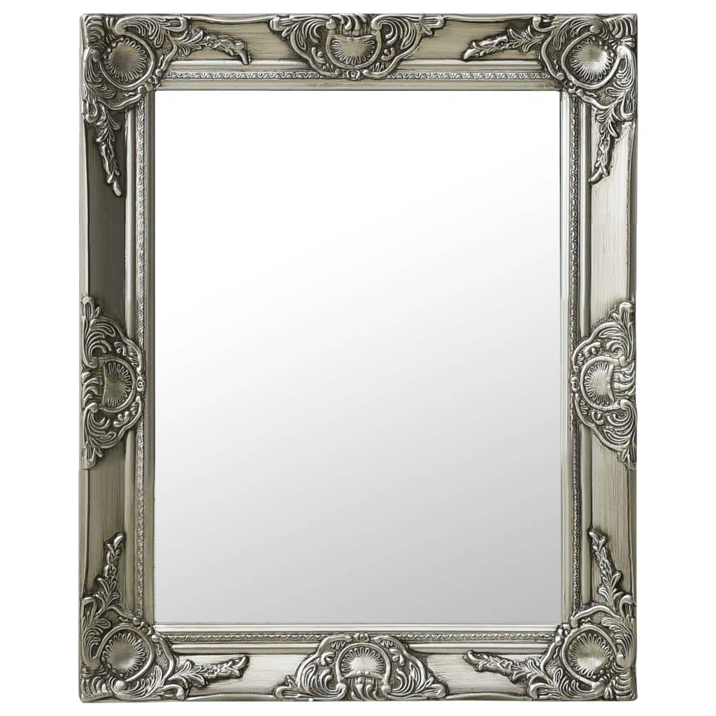 Miroir mural style baroque 50x60 cm Argenté Maison Chic - Image 1