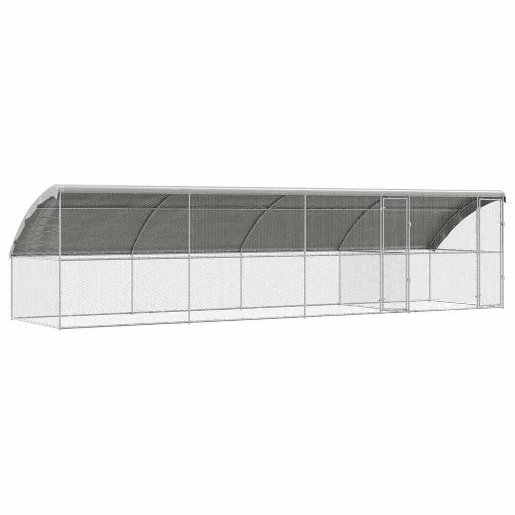Grande Volière Extérieure 8x2m en Acier Galvanisé, Parc Grillagé 16m² avec Toit Étanche pour Poules et Volailles – ComfortXL Outdoor Living - Image 2