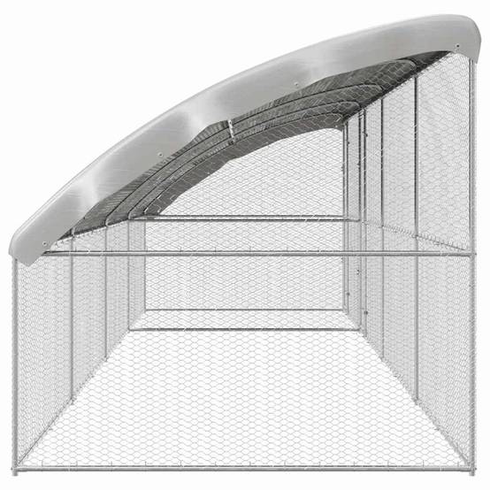 Grande Volière Extérieure 8x2m en Acier Galvanisé, Parc Grillagé 16m² avec Toit Étanche pour Poules et Volailles – ComfortXL Outdoor Living - Image 5