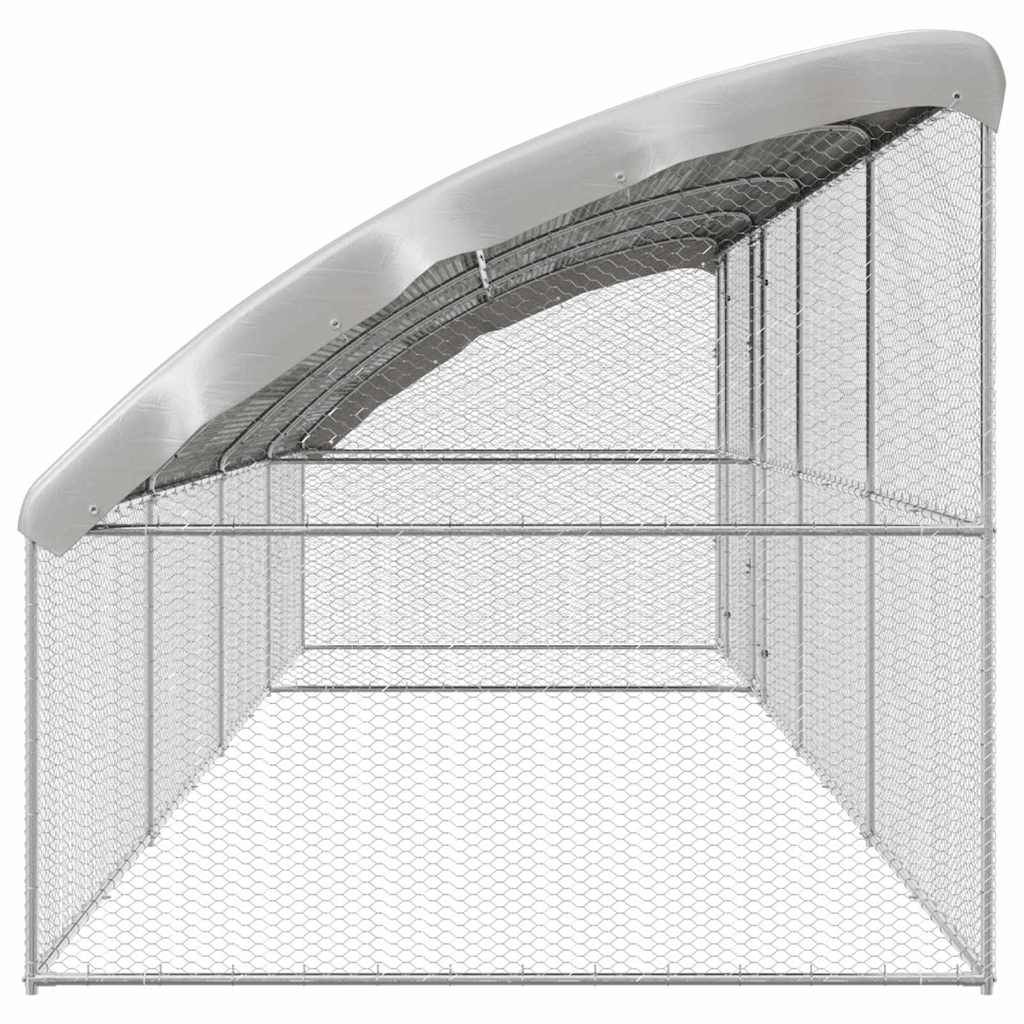 Grande Volière Extérieure 8x2m en Acier Galvanisé, Parc Grillagé 16m² avec Toit Étanche pour Poules et Volailles – ComfortXL Outdoor Living - Image 5