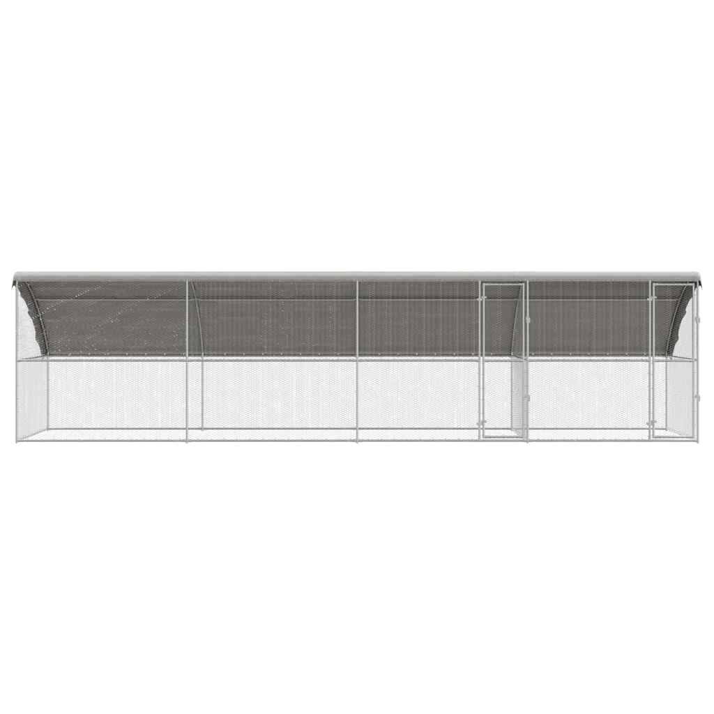Grande Volière Extérieure 8x2m en Acier Galvanisé, Parc Grillagé 16m² avec Toit Étanche pour Poules et Volailles – ComfortXL Outdoor Living - Image 4
