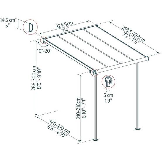 Canopia - Canopia Pergola Sierra 2,2X2,3 Grise - Image 3