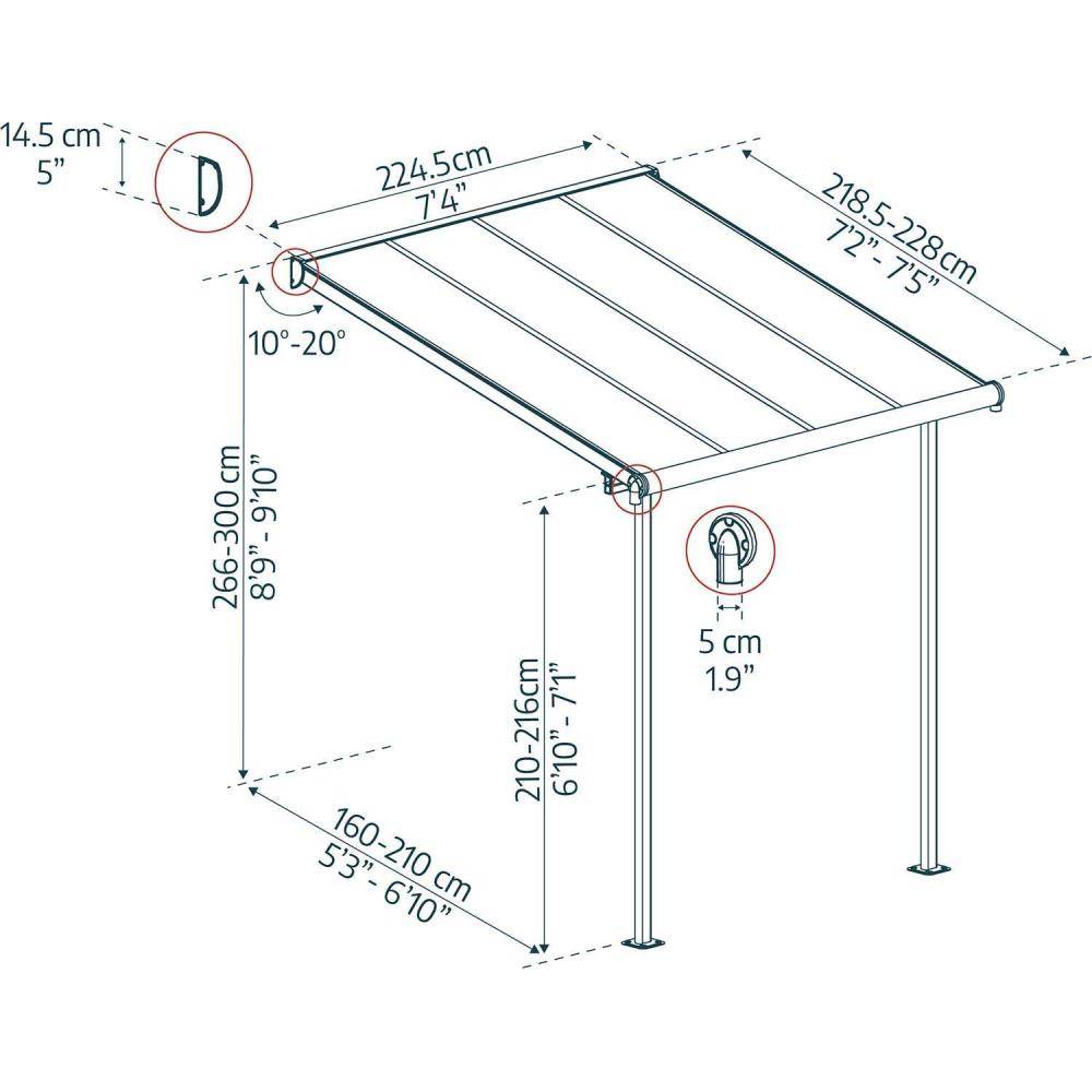 Canopia - Canopia Pergola Sierra 2,2X2,3 Grise - Image 3