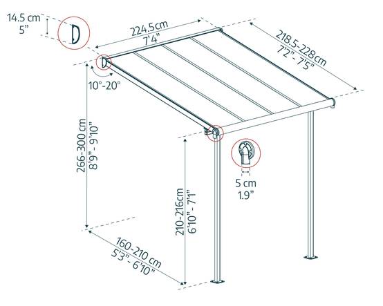 Canopia - Canopia Pergola Sierra 2,2X2,3 Grise - Image 5