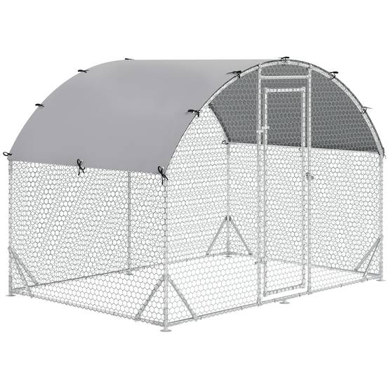 Enclos Poulailler Acier Galvanisé 5.32m² Volière Extérieure avec Toit 280x190x197cm - ComfortXL Pet Living - Image 2
