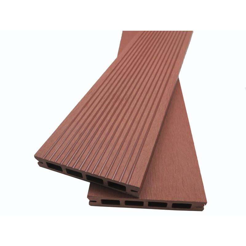 PACK 1 m2 lame de terrasse composite Prima ACCESSOIRES (3 coloris) 2200mm - Brun rouge, Epaisseur - 19 mm, Largeur - 12 cm, Longueur - 220 cm - Image 2
