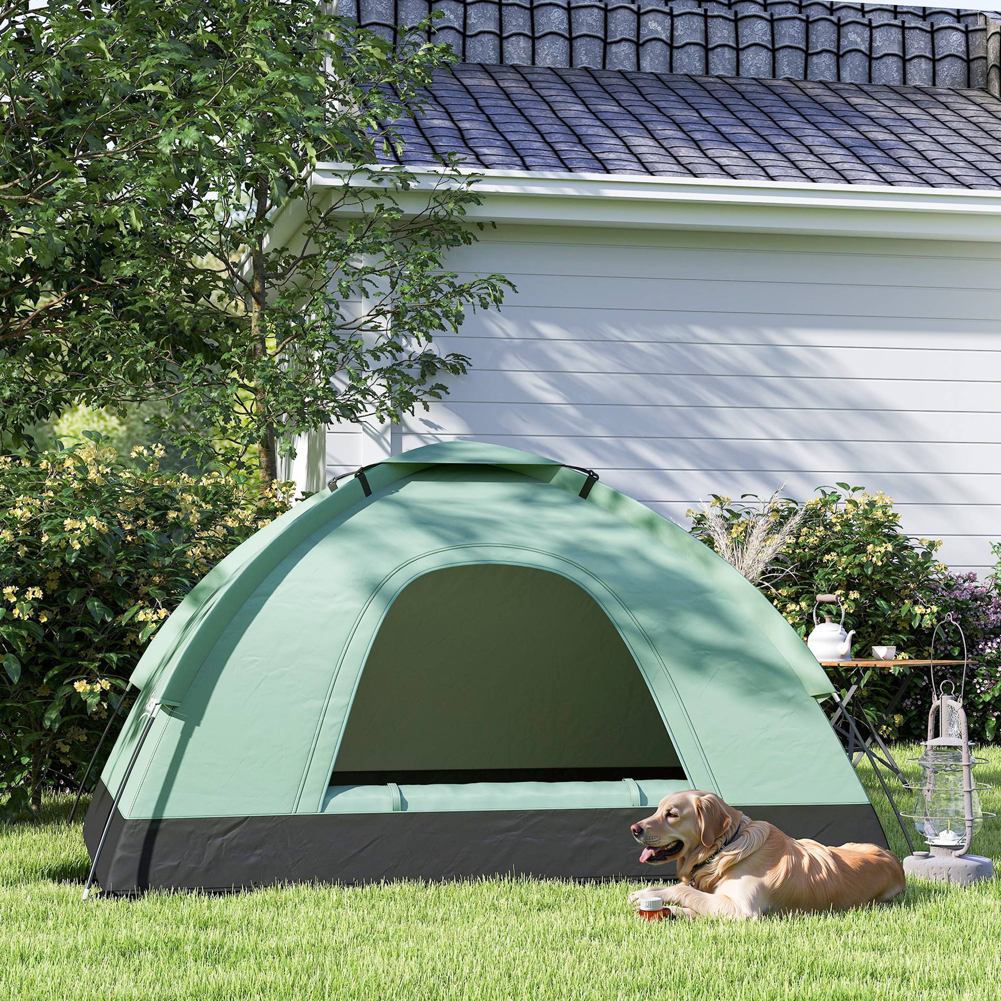 Tente de camping 2 personnes camouflage tente dôme légère ventilée facile à monter avec portes zippées - Image 3
