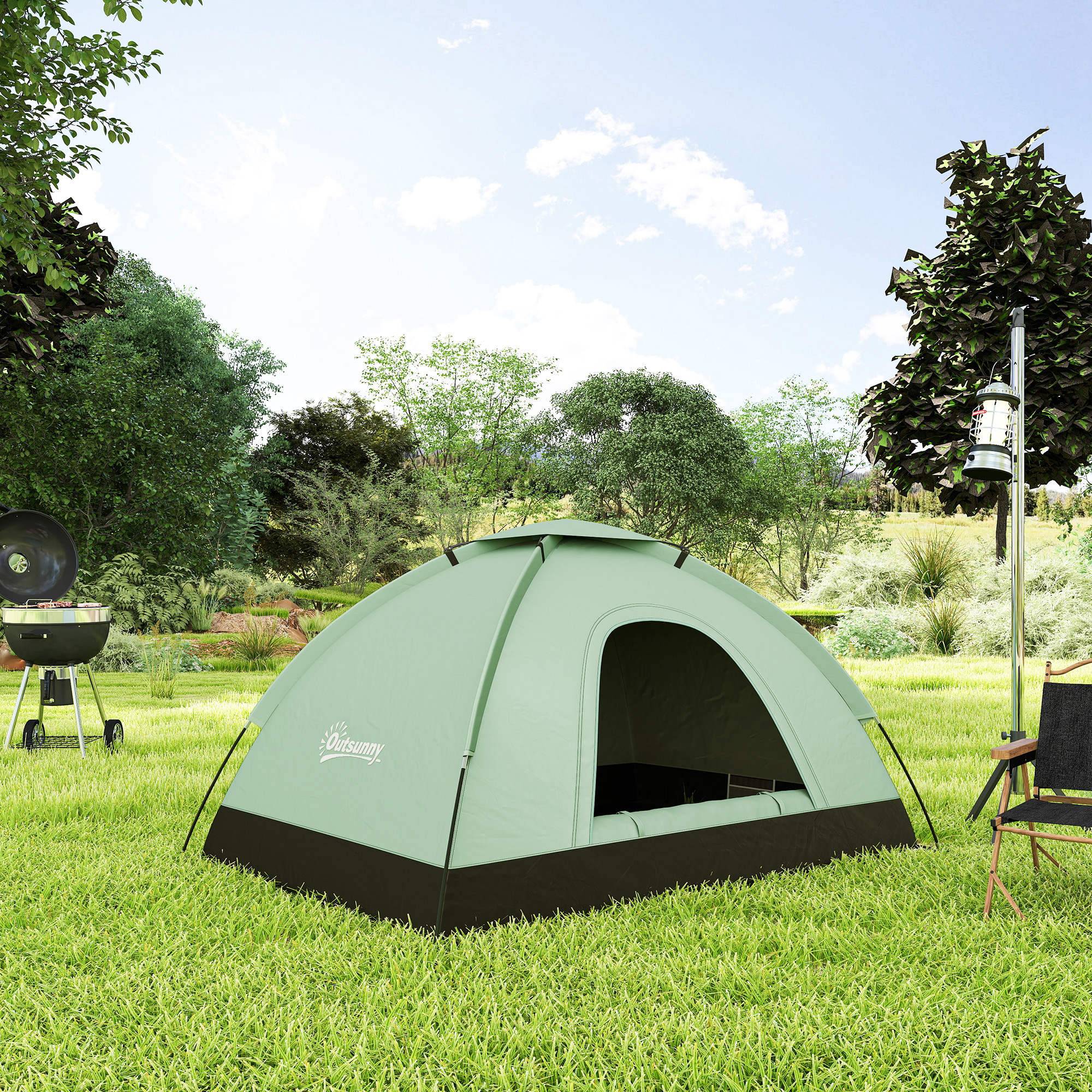Tente de camping 2 personnes camouflage tente dôme légère ventilée facile à monter avec portes zippées - Image 4
