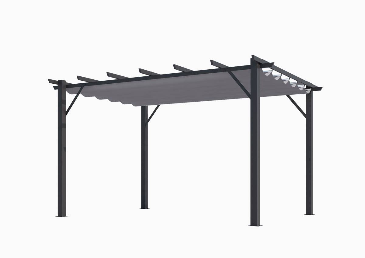 Habrita - Pergola 100% aluminium couleur grise 12 m2 - épaisse Habrita - Image 1