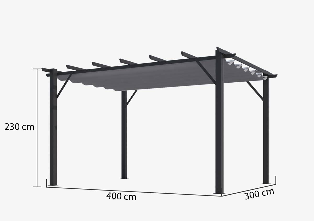 Habrita - Pergola 100% aluminium couleur grise 12 m2 - épaisse Habrita - Image 2