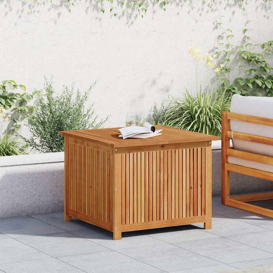 Coffre de jardin bois d'acacia naturel 75 x 75 x 58 cm - PANGIVO - Image 1